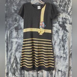 Nickelodeon Black and Gold Striped Kids Dress